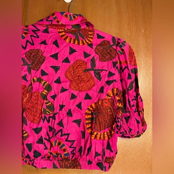 RARE๐ฆ FARM Rio x ANTHROPOLOGIE Pink๐Snakefruit๐๐Crop Top, S - Picture 13 of 16